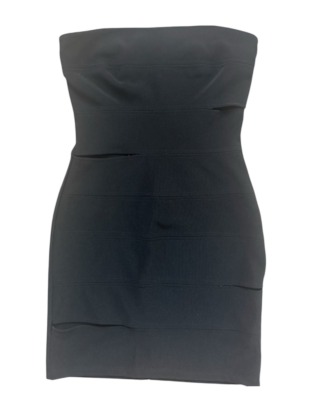 Mystic Strapless Black Bandage Bodycon Dress